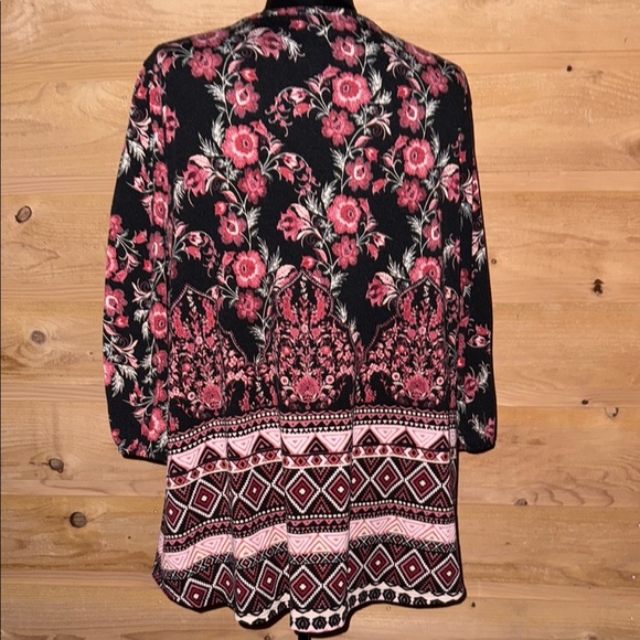 Almost Famous Black and Red Floral Blouse whimsigoth festival boho cottagecore - Picture 6 of 10